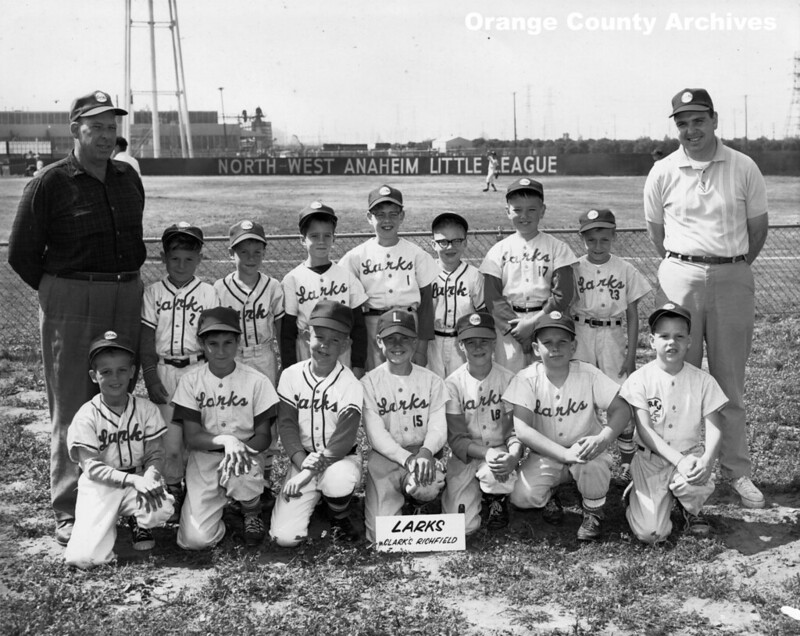 Old timey little league youth baseball picture from around the 1950s